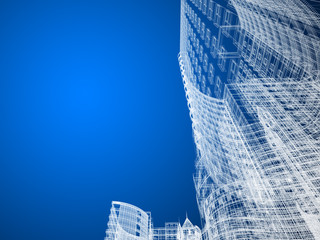 Abstract architecture background 3D illustration