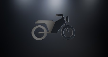 Motorcycle Black 3d Icon