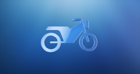 Motorcycle Blue 3d Icon