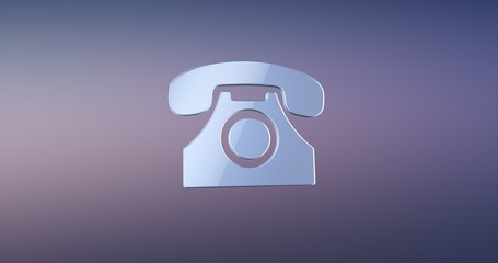 Retro Telephone Silver 3d Icon