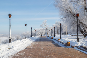 Зимняя аллея в Нижегородском кремле