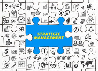Strategic Management / Puzzle mit Symbole