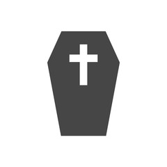 Obraz premium Casket and Cross Icon Flat Graphic Design