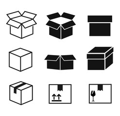 Box icon set vector