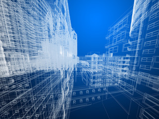 Abstract architecture background 3D illustration