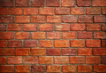 Red brick wall.