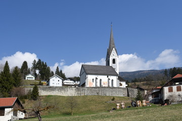 Berg im Drautal, Kärnten, Kirche, Pfarrkirche, Mariä Geburt, Romanisch, Spätromanisch, Kirchturm