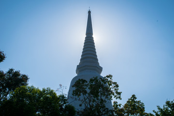 white thai church on clear sky