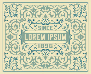 Old card Baroque style wirh floral details