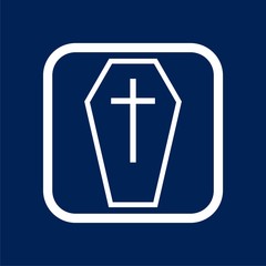 Obraz premium Casket and Cross Icon Flat Graphic Design - Illustration