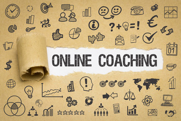 Online Coaching / Papier mit Symbole