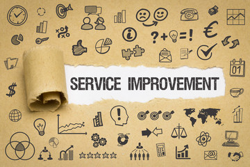 Service Improvement / Papier mit Symbole