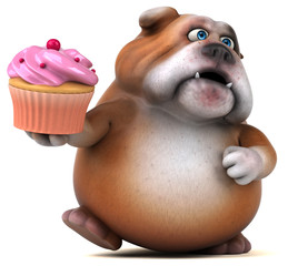 Fun bulldog - 3D Illustration