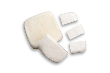 Fresh tofu isolated on white background