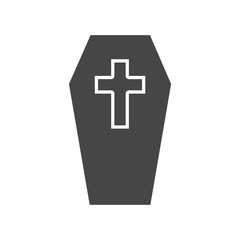 Obraz premium Casket and Cross Icon Flat Graphic Design - Illustration