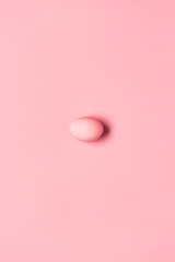 top view of painted pink egg for easter. Happy Easter concept