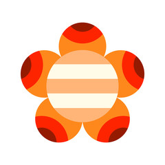 Decorative color flat icon of a flower on a white background. Floral object, illustration