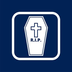 Casket and Cross Icon - Illustration