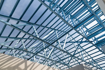 Structure of steel roof.