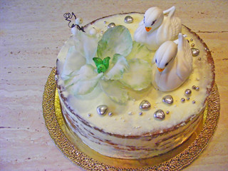 cake fondant with swan