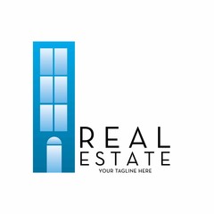 real estate logo with text space for your slogan / tagline, vector illustration