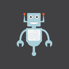 Retro robot set vector illustration