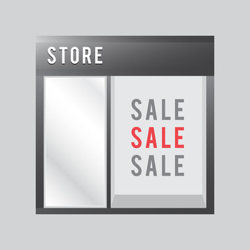 Shop front or store view vector illustration
