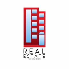real estate logo with text space for your slogan / tagline, vector illustration