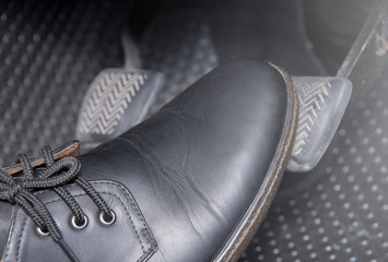 push accelerator pedal of the car
