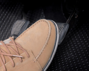 push accelerator pedal of the car