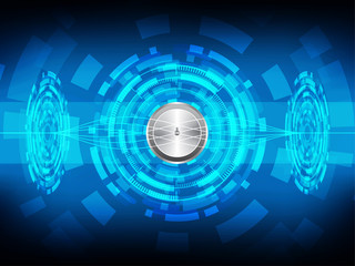 Cyber security Concept  on Abtract Technology background. Vector illustration