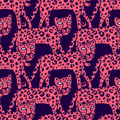 illustration of leopard, graphic vector animal