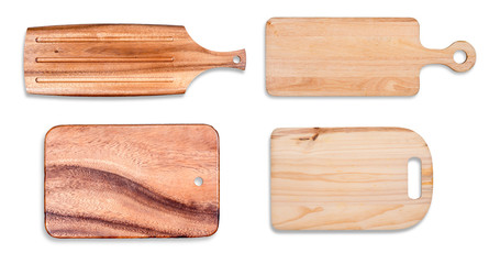 wooden cutting board isolated on a white background,top view
