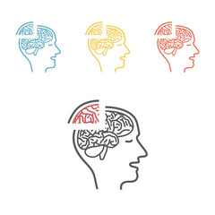 Memory loss line icon