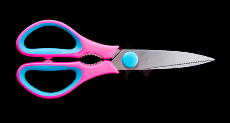 scissors isolated on black background