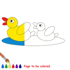 Kid game to be colored by example half.