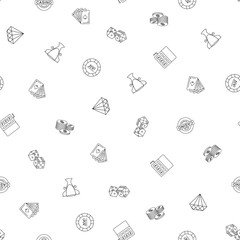 Gambling hand drawn Seamless Pattern Background
