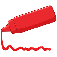 Bottle of ketchup sauce. Vector illustration