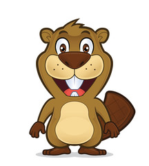 Fototapeta premium Smiling beaver standing