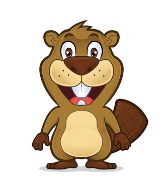 Smiling beaver standing