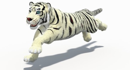 Cartoon Tiger White (3D)