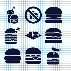 Set of 9 burger filled icons