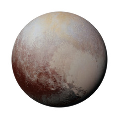 dwarf planet Pluto isolated on white background (3d illustration, elements of this image are furnished by NASA)