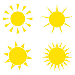 Sun icons set on a white background vector illustration