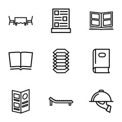 Set of 9 cover outline icons