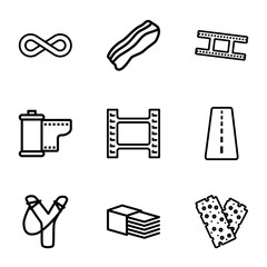 Set of 9 strip outline icons