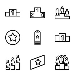 Set of 9 ranking outline icons