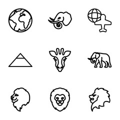 Set of 9 africa outline icons