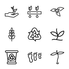 Set of 9 environmental outline icons