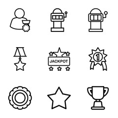 Set of 9 prize outline icons